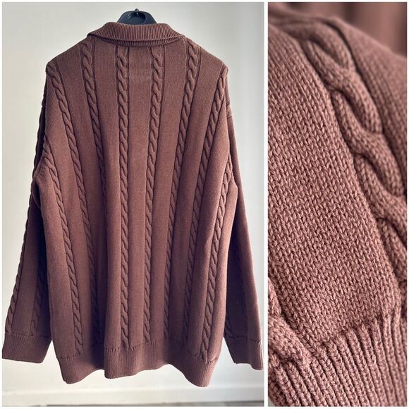 ZARA CABLE KNIT POLO SWEATER - Picture 2 of 6